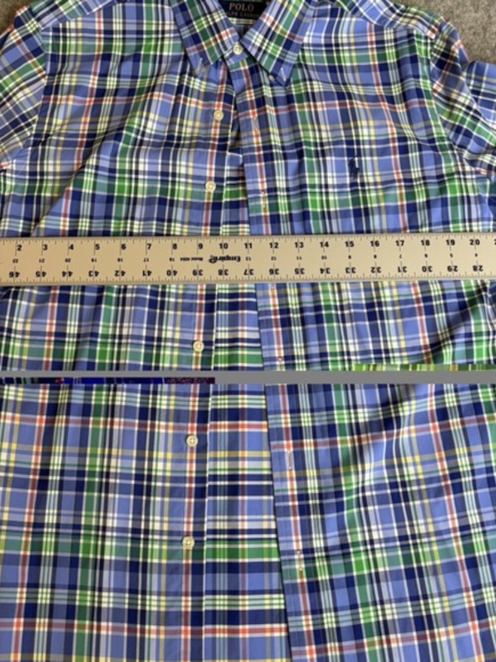 Polo Ralph Lauren Men's Medium Shirt Classic Fit Plaid Button Down Short Sleeve - Picture 6 of 7